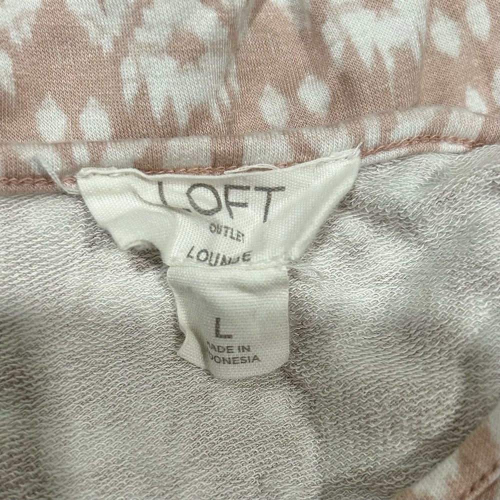 Loft Outlet Lounge Pink White Geo Print Blouson Casual Sleeveless Romper Size L - Picture 4 of 6
